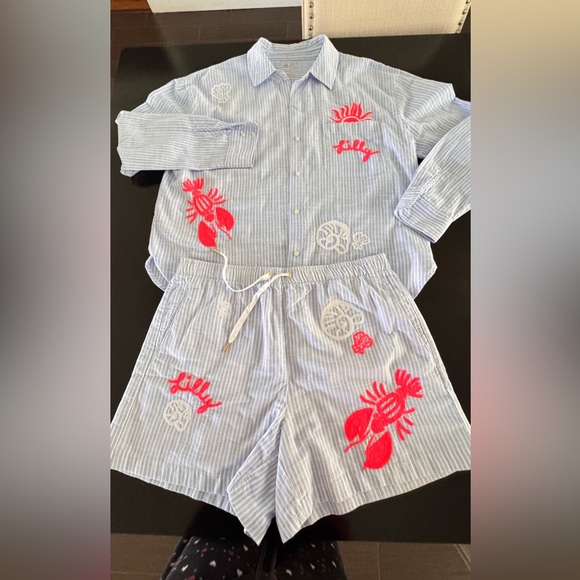 Lilly Pulitzer
BONDI JACARANDA BLUE BEACH DAY SET. Button down/Draw string short - Picture 12 of 14